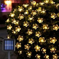 TRAHOO-Guirlande Lumineuse Solaire 12 M 100 LED 8 Modes Étanche pour Jardin et Fête