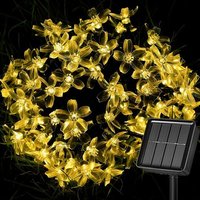 TRAHOO-Guirlande Lumineuse Solaire Fleur Jardin, 10M 100LED Etanche IP65 Lumières Florales 8 Modes Guirlande Lumineuse Extérieure pour Jardin Patio