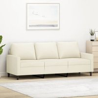 Vidaxl Canapé À 3 Places Crème 180 Cm Velours