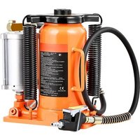 Cric Hydraulique et Pneumatique 20 T-Duoku-Outil de Levage pour Véhicules avec Plage de 26 à 49,5 cm-Equipé d'Une Pompe-Orange