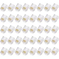 Lot De 40 Connecteurs Rj11/Rj12 Mâles Modulaires Téléphoniques, Noyau En Cuivre 6P6C Transparent