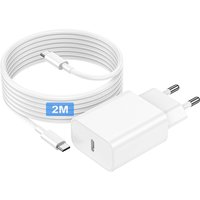 TRAHOO-Chargeur USB C Rapide pour iPhone 17/16/16 Pro/16 Pro Max/16 Plus/15/15 Pro/15 Pro Max/15 Plus/iPadPro/iPad Air, 20W Chargeur Rapide Adaptateur Prise Secteur USBC Chargeur Type C avec Câble US