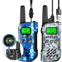 Walkie Talkie Kinder Aufladbar Mit Kompass, 48 Stunden Arbeitszeit, 8 Kanäle 2-Wege-Radio, Geschenke Für Jungen Mädchen, Outdoor Wandern Camping,