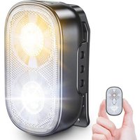 JGD-500LM Lampe Torche à Clip, Spot/Flood 10 Modes Lampe de Poche Mains Libres, Autonomie Longue Durée, Étanche IP65 & Rechargeable, Lampe LED Mini