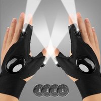 JGD-Gants Lampe de Poche LED, Outil Mains Libres Idée Cadeau pour Homme, Papa, Bricoleur, Pêche, Réparation Voiture, Camping, Travail de Nuit