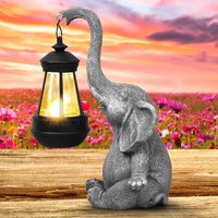 Nouvelhorizonstore-Lumi¿¿Re Solaire ¿¿L¿¿Phant, Statues D'¿¿L¿¿Phant D'ext¿¿Rieur Avec Lanternes Solaires, D¿¿Cor D'¿¿L¿¿Phant En R¿¿Sine