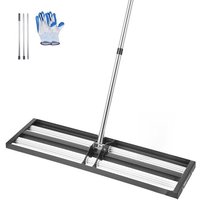NouvelHorizonstore-Râteau de Nivellement de Pelouse, 914 x 254 x 2290 mm, Niveleur de Gazon, Manche Réglable 2130 mm, Métal Robuste Résistant à la