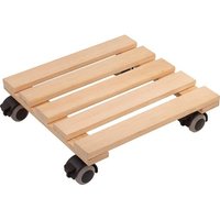NouvelHorizonstore-825280 Chariot pour Plantes 300 x 300 mm ¿ Charge maximale 60 kg ¿ Plaque en pin ¿ Naturel ¿ roulettes TPE avec 4 blocages/Rouleau
