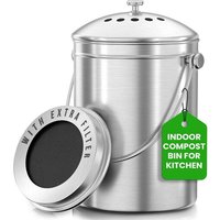 NouvelHorizonstore-Poubelle à Compost en Acier Inoxydable de qualité supérieure, avec Filtre à Charbon Inclus