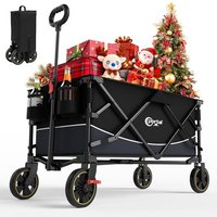 NouvelHorizonstore-PORTAL Chariot de Plage Pliable, Chariot de Transport à roulettes Tout Terrain Poignée Réglable Charrette pour Extérieur Camping