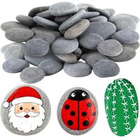 Nouvelhorizonstore-Lot De 30 Grands Galets Plats De 5,1 À 7,6 Cm, Roches De Rivière Lisses Pour Projets Artistiques, Peinture Sur Pierre, Décoration