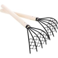 NouvelHorizonstore-2 Pièces Râteau À Palourdes Accessoires Cultivateur Métal Pooper Scooper Maille Net Râteau Palourde Creuser Pelle Râteau Plage