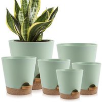 Nouvelhorizonstore-Pots De Fleurs 22,3/17,1/16,5/14,9/12,7 Cm Avec Trous De Drainage Et Soucoupes, En Plastique, Pot De Plantation Pour Plantes