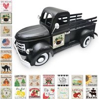 NouvelHorizonstore-Décoration Porte Bonheur, Décoration de Jardin de Voiture, 34cm Pot de Fleurs en Métal avec 20 Aimants Saisonniers pour la Maison,