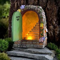 NouvelHorizonstore-Porte de fée de jardin, porte d'entrée de jardin féérique, Glow in The Dark Miniature porte de fée pour tronc d'arbre