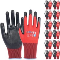 NouvelHorizonstore-Lot de 12 paires de gants de travail pour homme et femme avec revêtement en nitrile