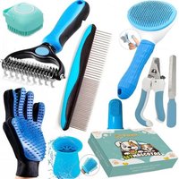 Jgd-Kit Toilettage Chiens Et Chats ¿ Set Professionnel 5 Pièces Avec Tondeuse Silencieuse, Brosse, Peigne, Ciseaux & Aspirateur Poils ¿ Kit Complet