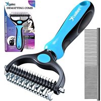 Jgd-Brosse Chien Et Chat Professionnel Brosse Chien Poil Long Toilettage Du Chien Râteau Dents À Double Face 17+9 Élimine Les N?Uds, Les Tapis Et Les