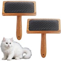 Jgd-Lot De 2 Brosses À Carder En Bois, Cartables En Laine À La Main, Brosse À Pompons Pour Tapis, Feutre À L'aiguille Pour Tapis, Bambou Et Bois À