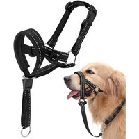 Jgd-Licol Chien, Harnais Anti-Traction Réglable Muselière Chien Avec Muserolle Rembourrée, Dog Headcollars Noir Pour Les Promenades Quotidiennes Le