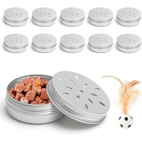 Jgd-Lot De 10 Chien Accessoires De Dressage, Chiens Ronds En Aluminium Avec Trous Boîtes À Odeur 60ml Parfum Pour Chien Pour La Formation Pour Chiens