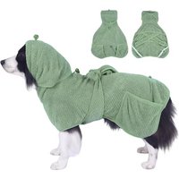 Jgd-Peignoir Super Absorbant Pour Chien, Motif Ananas, Doux, Séchage Rapide, Réglable, Séchage Après Le Bain, Avec Capuche (Vert Ananas, Taille L)