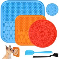 Jgd-Lot De 3 Tapis Anti-Fuite Pour Chien Avec 1 Spatule En Silicone
