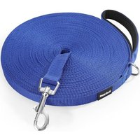 Jgd-Longe Pour Chien En Nylon Résistant, 3m 5m 10m 15m 20m 25m 30m 33m, Laisse Chien Longue Avec Poignée Rembourrée, Mousqueton Rotatif 360°- Bleu 20m