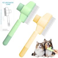 Jgd-2 Pièces Brosse Pour Chat Et Chien, Peigne Autonettoyant Pour Chat Et Chien, Peigne Autonettoyant Pour Animaux De Compagnie Avec Bouton De