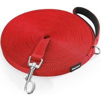 Jgd-Longe Pour Chien En Nylon Résistant, 3m 5m 10m 15m 20m 25m 30m 33m, Laisse Chien Longue Avec Poignée Rembourrée, Mousqueton Rotatif 360°- Rouge 5m