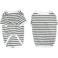 Jgd-T-Shirt À Rayures Pour Chien Chemises Pour Chiens D'été T-Shirt En Coton Doux Et Respirant, Chihuahua Manches Courtes Vêtements Pour Chiens Et