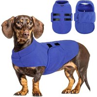 Jgd-Pull Pour Petit Chien,Pull-Overs Pour Chien Et Chat En Polaire Doux Veste Gilet Chiens Avec Harnais Pull Chaud Pour Moyen Grand Chiens (Bleu,Xs)