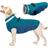 Jgd-Manteaux Imperméable Pour Chiens, Vêtement D'hiver Pour Chien Veste Chaud Chiot Gilet Habits Costume D'hiver Pour Chien Avec Trou De Harnais(Vert