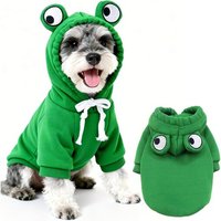 Jgd-Manteau Chien Sweat À Capuche Déguisements Chien Grenouille Vetement Chién Polaire Manteau Chién Hiver Sweatshirt Pour Moyens Et Petits Chiens De