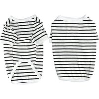 Jgd-T-Shirt À Rayures Pour Chien Chemises Pour Chiens D'été T-Shirt En Coton Doux Et Respirant, Chihuahua Manches Courtes Vêtements Pour Chiens Et