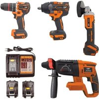 Set Outils Électriques - PNI - WK450 - 4 Outils - Batteries Li-Ion 18V 5.0Ah - Chargeur Inclus