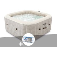 Kit spa gonflable Intex PureSpa Chevron carré Bulles 6 places + 6 filtres