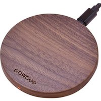 JGD-- Chargeur sans fil rapide en noyer de 15 W avec câble de charge solide et résistant de 2 m - USB-C LED