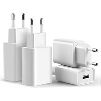JGD-4 Pack Chargeur USB 5V 2A Adaptateur Prise Secteur Compatible avec iPhoneiPhone Samsung Huawei Xiaomi LG Telephone Wall Charger Plug Power Adapter