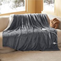 Couverture chauffante 180x200 cm, arrêt Automatique, 6 Niveaux de Chaleur, minuterie 10h, Protection surchauffe 8h, Douce électrique pour Maison &