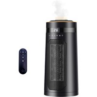 Radiateur Soufflant avec Humidification, 1500W Chauffage d'Appoint Economique, 3 Modes, Oscillant 180°, Télécommande, Minuterie 1-12H, pour Chambre