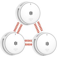 Détecteur de fumée interconnectés, Batterie de 10 Ans, détecteurs d'incendie pour la Maison interconnectés, détecteur de fumée télécommandé, Conforme