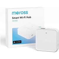Meross Smart Hub Matter MSH450 Alarme 110 dB & Port Ethernet Prend en Charge Détecteur Fumée, Capteurs (Porte/Fenêtre, Fuite Eau, Temp/Humidité) -