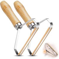 JGD-Lot de 2 grattoirs anti-peluches portables réutilisables avec poignée en bois, outil professionnel pour nettoyer les poils d'animaux sur tapis,
