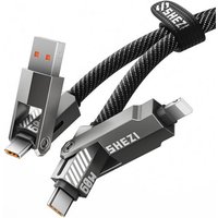 LORANKA-Câble de charge USB C 4 en 1 60 W compatible avec câble d'éclairage, 1,5 m de long, synchronisation 480 Mbps, câble de charge universel plat