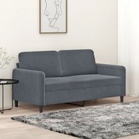 Vidaxl Canapé À 2 Places Gris Foncé 140 Cm Velours