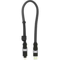 Rolling Square Incharge® Xl Câble De Charge Rapide 6-En-1 30 Cm Black