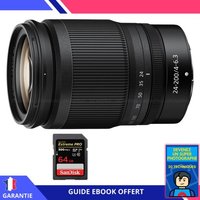 Nikon Z 24-200mm f/4-6.3 VR + 1 SanDisk 64GB UHS-II 300 MB/s + Ebook 'Devenez Un Super Photographe'