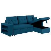 Canapé D'angle Convertible Bleu 4 Places Glasgow