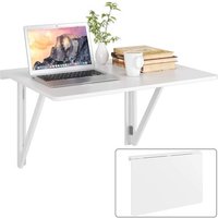 Table Murale Rabattable Pliable 80x60x45cm,Cuisine Table,Table D'ordinateur Blanc
